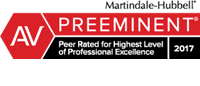 Martindale-Hubbell | AV Preeminent | Peer Rated For Highest Level of Professional Excellence | 2017